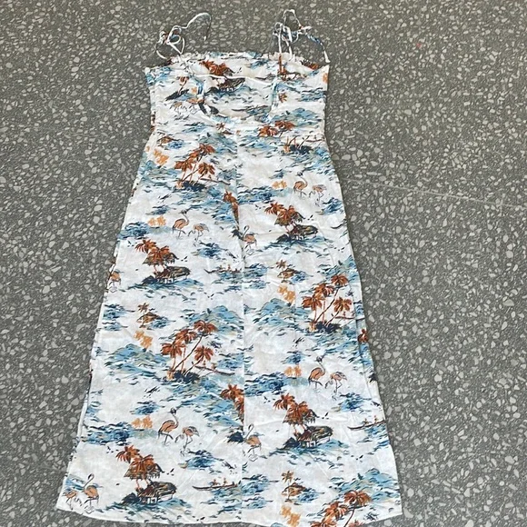Free People Beach Party Flamingo Midi Linen Blend Dress - Picture 4 of 16